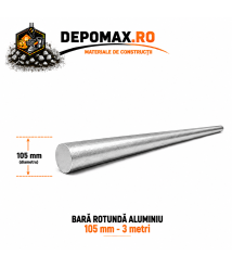 Bara rotunda aluminiu 105 mm, 3 metri, EN AW-6082